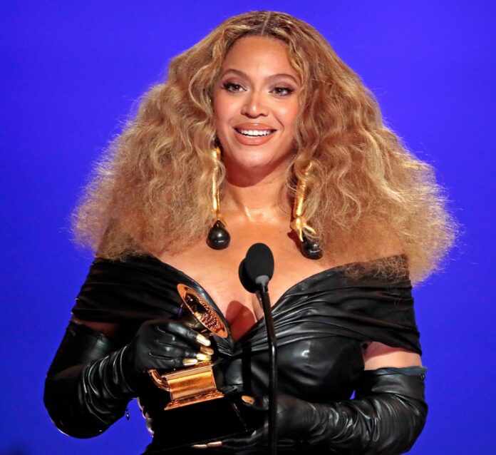 Beyonce winning her 28th Grammy award in 2021