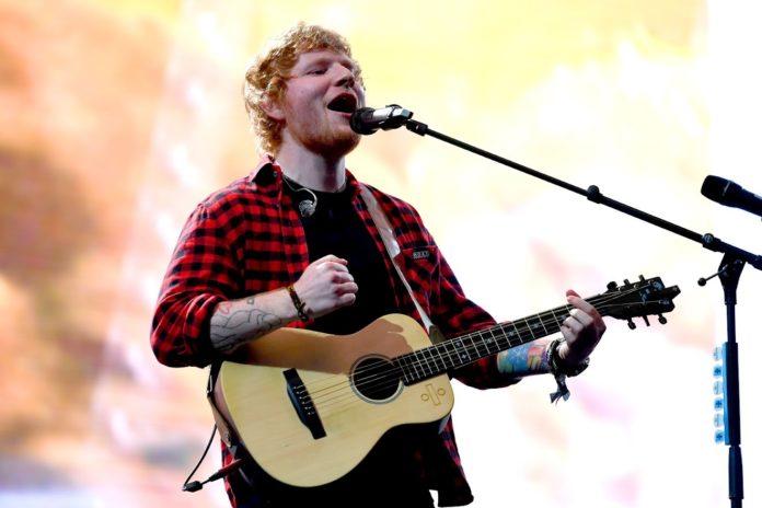 Ed Sheeran at Glastonbury Festival in 2017.