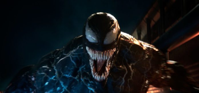 Tom Hardy as Eddie Brock/Venom in 