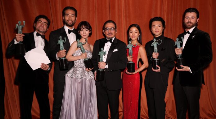 2025 SAG Awards: “Shōgun”, “Only Murders”, & “Conclave” Win Top Prizes Tadanobu Asano, Shinnosuke Abe, Moeka Hoshi, Hiroyuki Sanada, Anna Sawai, Hiroto Kanai and Tommy Bastow from Shogun at the 31st Screen Actors Guild Awards in February 2025